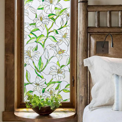 White Lily Design Glass Accent Window Film