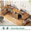 Bureau en L avec prises de courant, bureau d'ordinateur avec 3 tiroirs et tablettes de rangement pour le bureau personnel, les jeux et le bureau - noir-1460158655