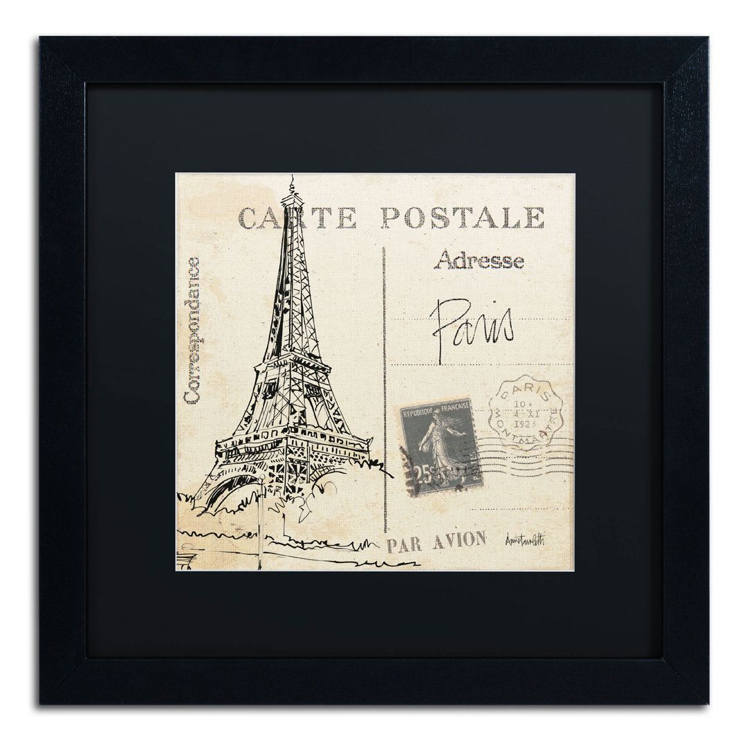 Ladzi 'Postcard Sketches III' by Anne Tavoletti Framed Graphic Art Williston Forge Mat