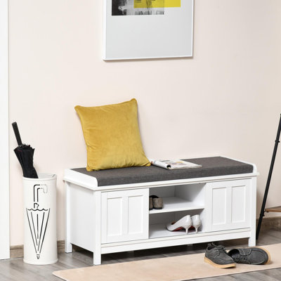 Modern Multifunctional Shoe Rack Bench with Adjustable Shelves