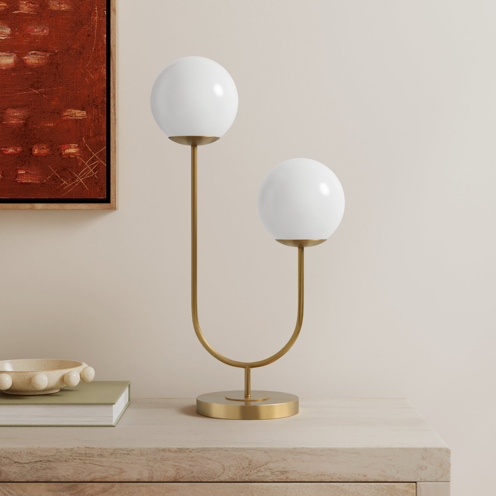 Ruby Metal Table Lamp, Brass