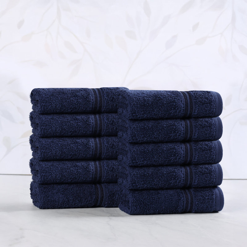 Essuie-mains de luxe en coton égyptien doux certifié Oleg Heritage, Marine