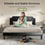 Jashod Bed Frame Upholstered Low Profile Platform Bed with Tufted Faux Leather Headboard-1852463050-1874603677