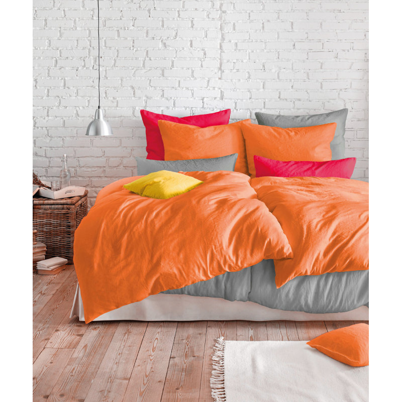 Modern Duvet Cover Set, 200 x 220cm - 2 Pillowcases (80 x 80 cm), Orange