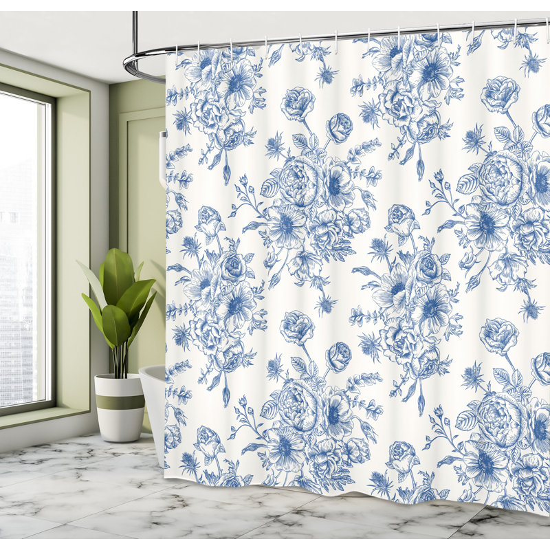 Shower Curtain with Hooks Included, 75"H x 69"W