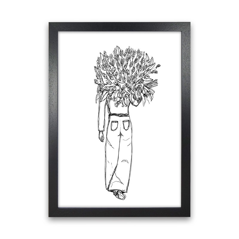 Flower Woman by Carissa Tanton - Print, 34cm H x 25cm W x 3cm D, Black Framed