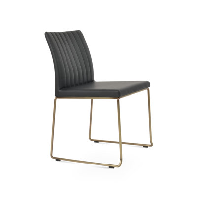 Zeyno Stackable Dining Chair In Brass