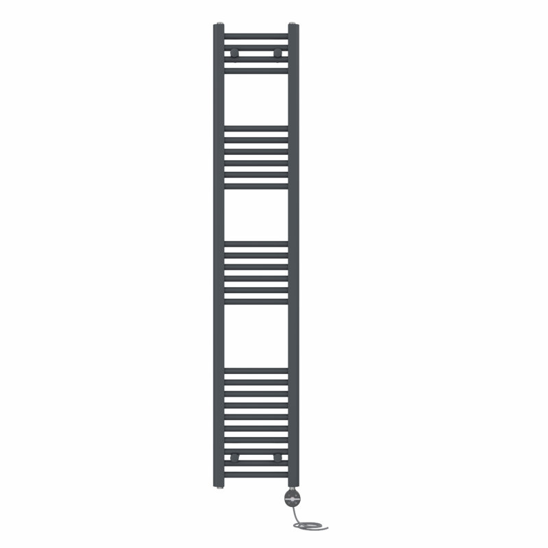 Desdemona Straight Towel Rail Heated Towel Rails, 160cm H x 30cm W x 3cm D, Anthracite