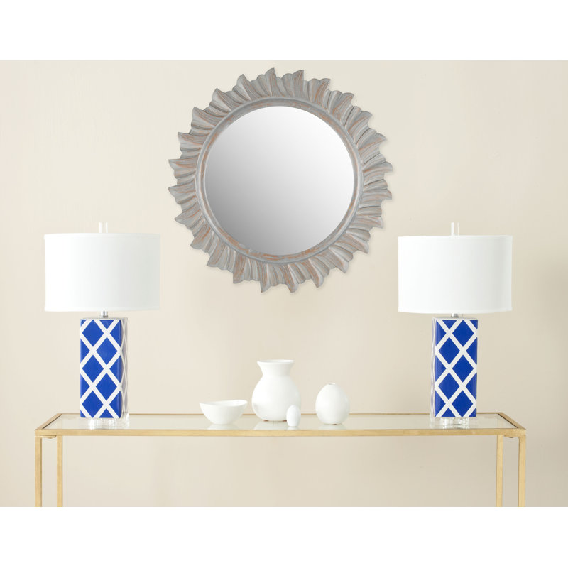 Engineered Wood Flat Wall Mirror, Gray