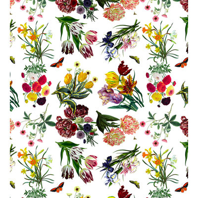 Royal Delft Floral Metallic Wallpaper Roll