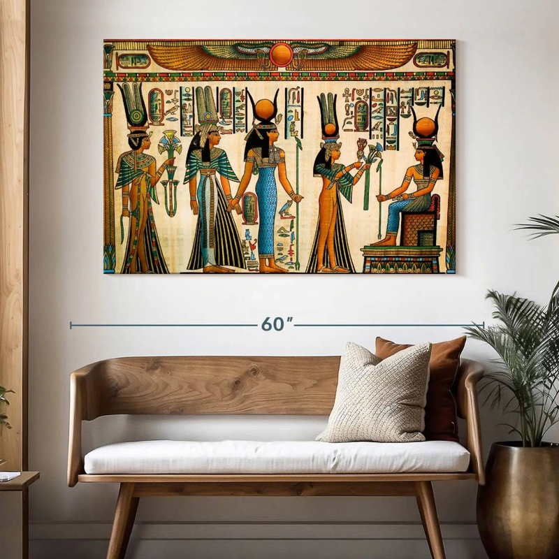 Grand Leisha Nefertari offre papyrus, H 34 po x l 51 po