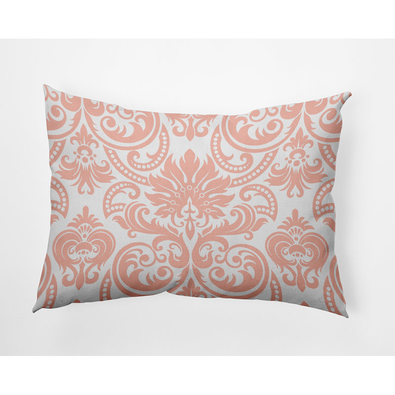 Floral Outdoor Reversible Throw Pillow, Blush Pink