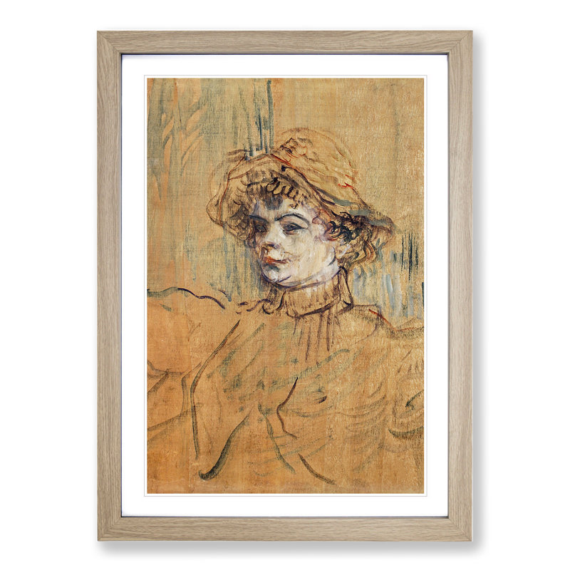 Mademoiselle Nys by Henri de Toulouse-Lautrec - Picture Frame Painting, Oak Framed, 65cm H x 48cm W x 2cm D
