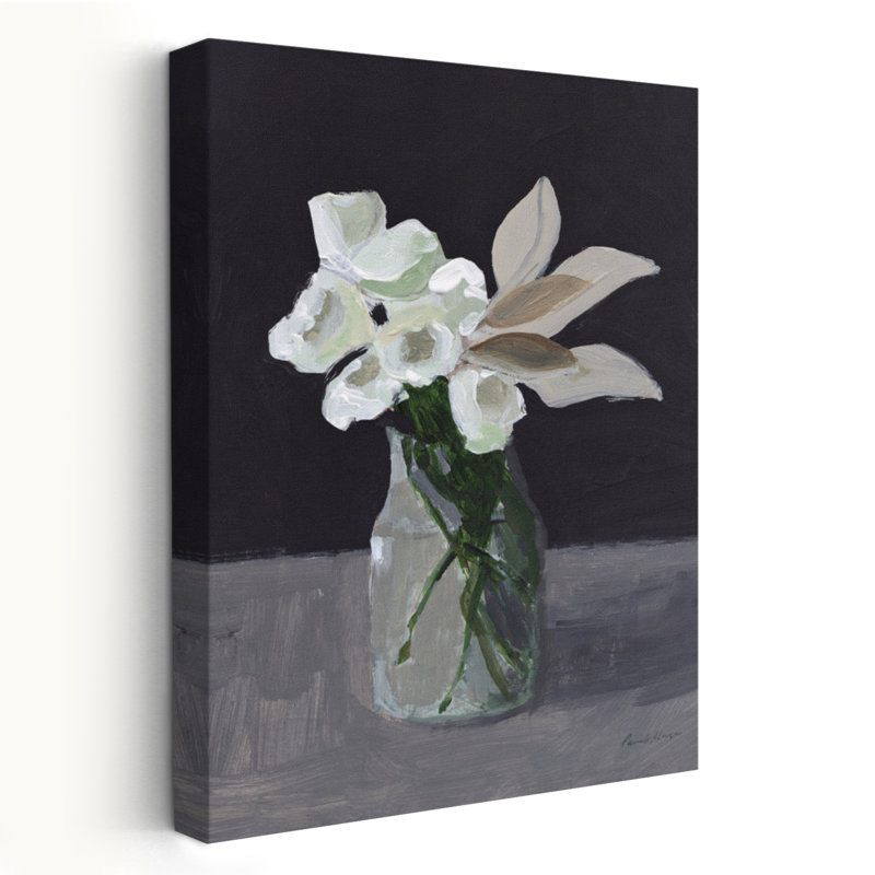 Fleurs blanches - Bouquet floral brun campagnard, H 24 po x l 16 po