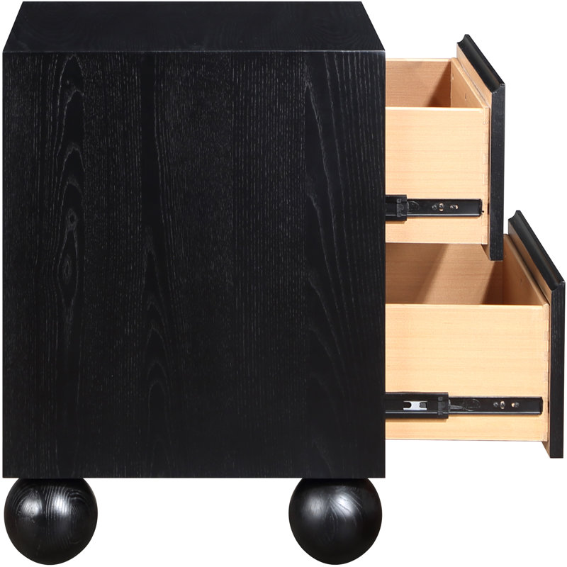 Rosalba 24'' W Solid Wood Nightstand, Black