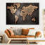 «Copper World Map», reproduction sur toile-15752142