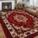 Tapis d'inspiration bohémienne d'inspiration persane avec envers en caoutchouc antidérapant et tapis en polypropylène touffeté lavable
