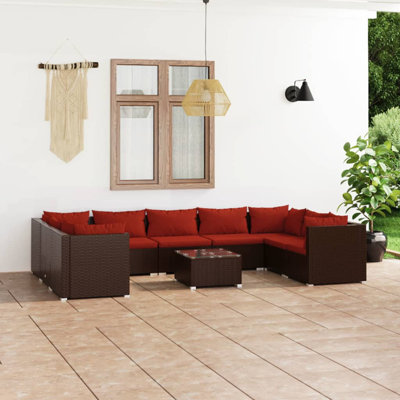 10 Piece Lounge Set with Cushions