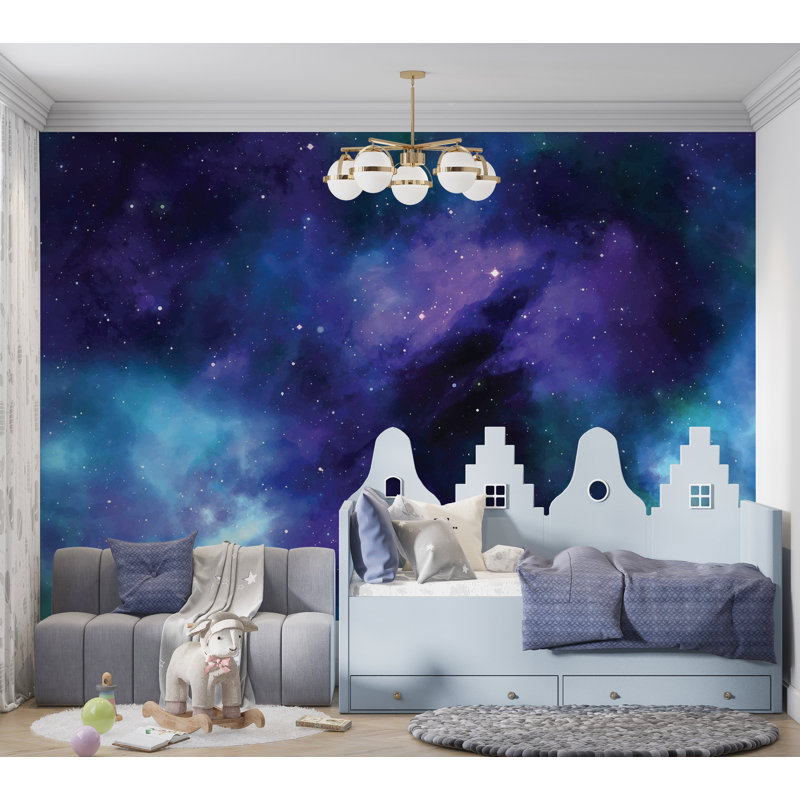 Murale pelez et collez de qualité supérieure - Nébuleuse de l'espace cosmique, L 96 po x l 120 po