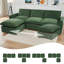 Canapé modulaire en chenille de 100 po avec deux repose-pieds-1733362846