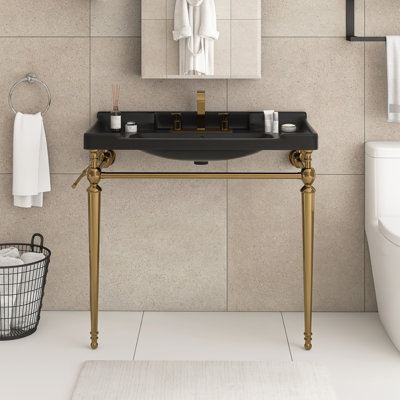 Freestanding Single Bathroom Vanity With Ceramic Top