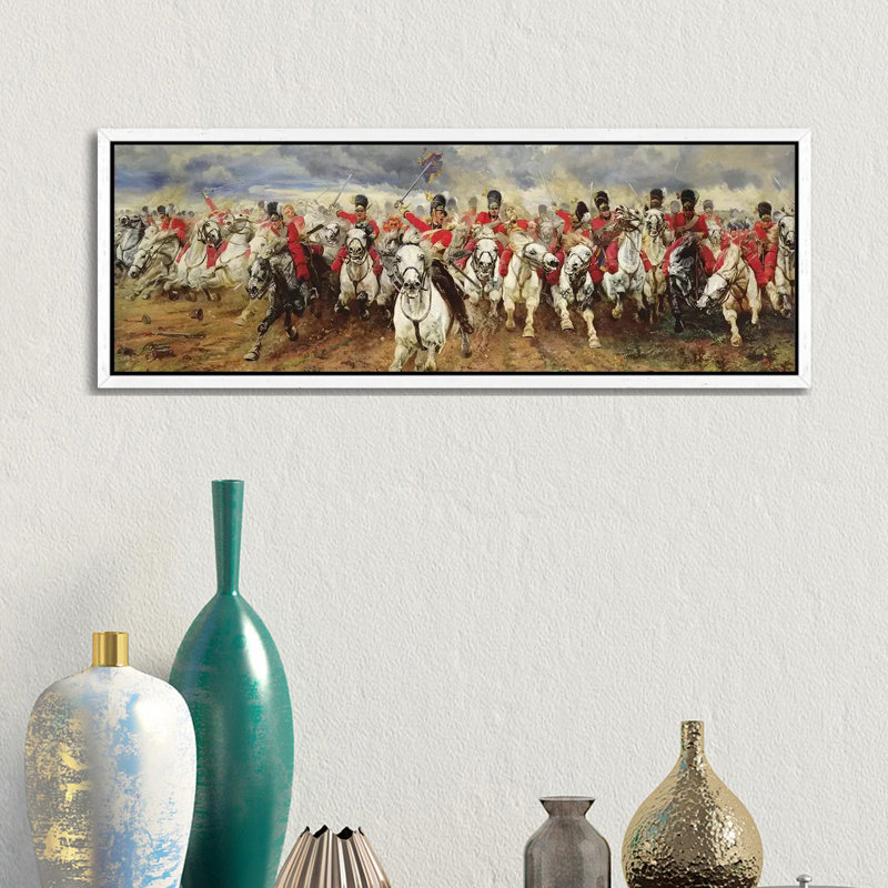 Scotland for Ever! 1881 1 Piece Panoramic Painting on Canvas, 30.48cm H x 91.44cm W x 3.81cm D, White Framed