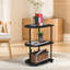 Table d'appoint noire semi-circulaire avec roulettes