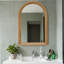 Miroir mural arqué avec cadre en bois, miroir décoratif rustique pour salle de bain