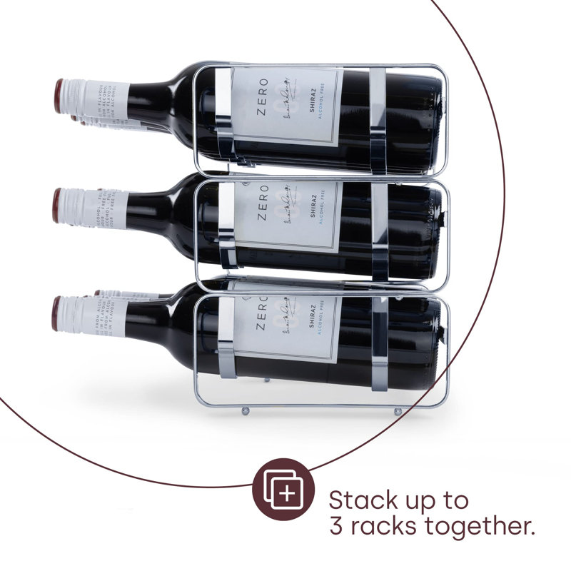 8 Bottle Wine Bottle Rack, Silver