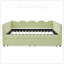 Lit de jour Cozy Gingham avec deux tiroirs de rangement, port USB et adorable tissu en forme de vague-129675778
