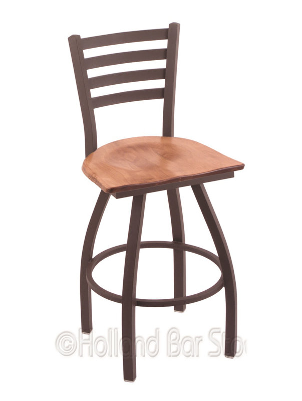 Tabouret de bar pivotant de 30" Evers, Érable moyen, Bronze, Tabouret de comptoir (siège d'une hauteur de 25 p