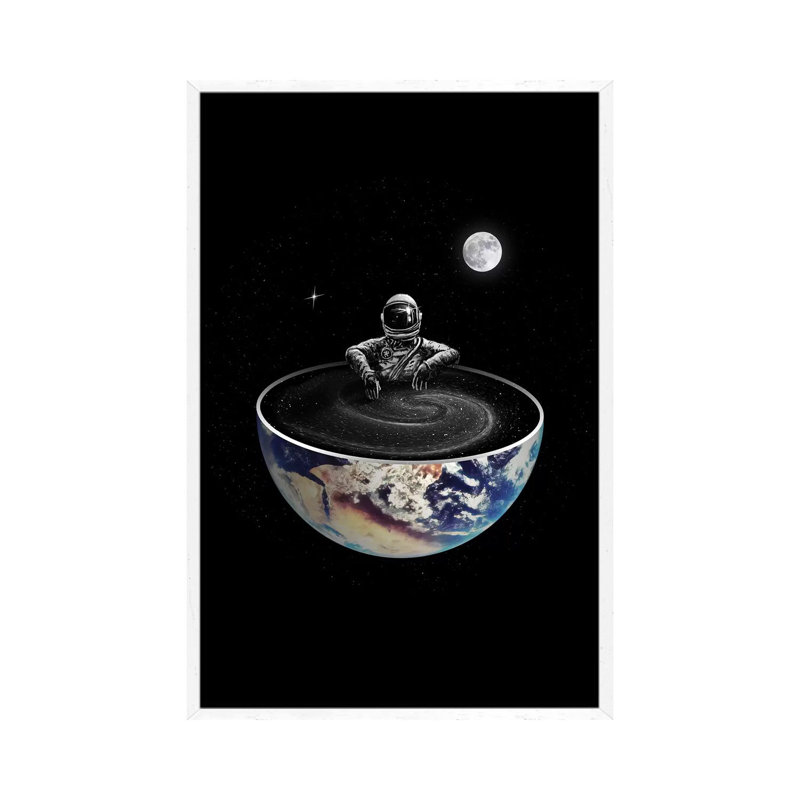 Easy by Nicebleed - Print on Canvas, White Framed, 66.04cm H x 45.72cm W x 3.81cm D