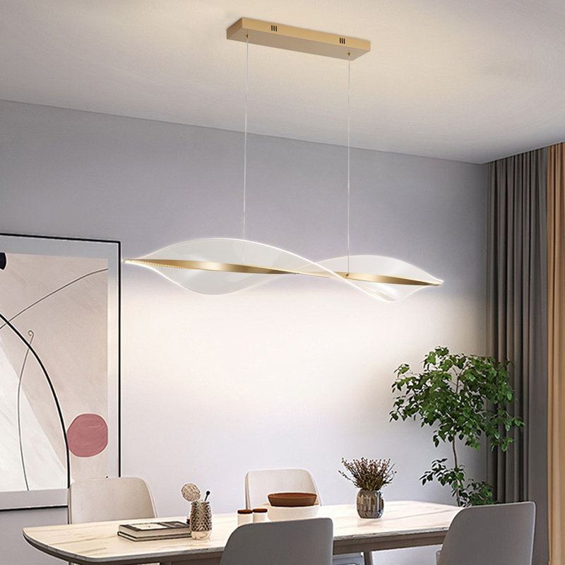 Luminaire suspendu linéaire en or 3000K