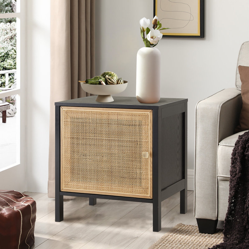 Table de chevet Aidan en noir / brun