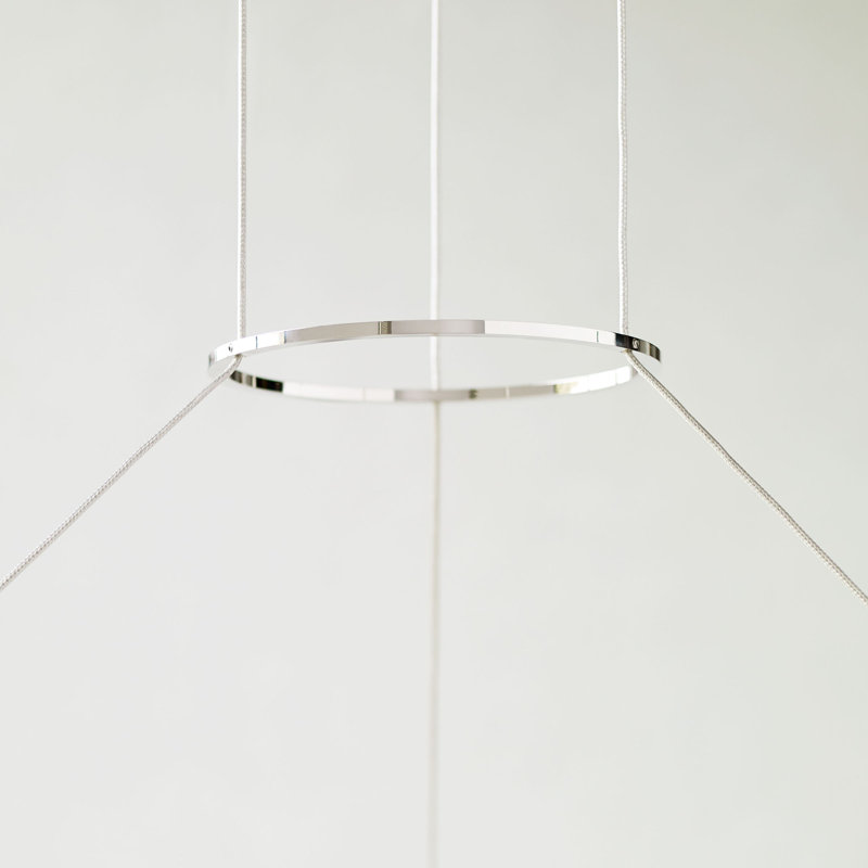 Orbet 1 - Light LED Chandelier, Polished Nickel, 2.8" H x 42" W x 42" D