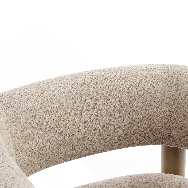 Fauteuil d'appoint rembourré Boucle, Blé