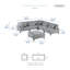 Canapé modulaire en velours côtelé 6 pièces 120 po Loowit-1482691842