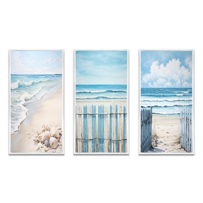 " Minimalism Beachside Tranquility " 3 - Pieces