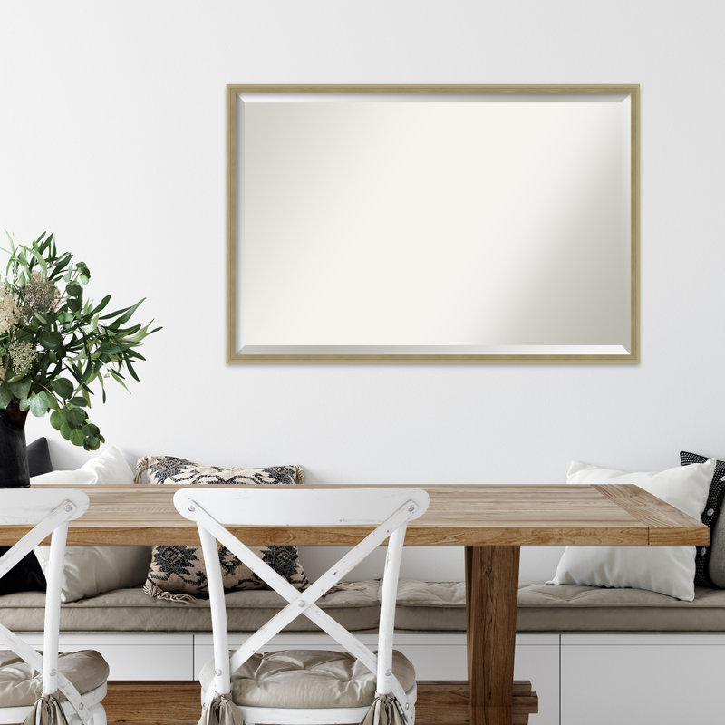 Mettawa Flat Wall Mirror, 37" x 25", Champagne