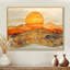 Lever de soleil sur un horizon de montagne en marbre - forêt, art mural-288440503-530531273-288440498