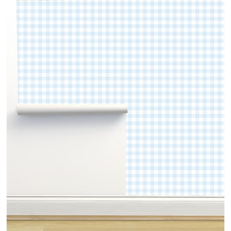 Neritan 2.16' L x 5" W Texture Peel and Stick Wallpaper Roll, Baby Blue