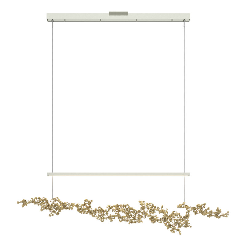 Coral 1 - Light Kitchen Island Linear LED Pendant, Modern Brass, Sterling