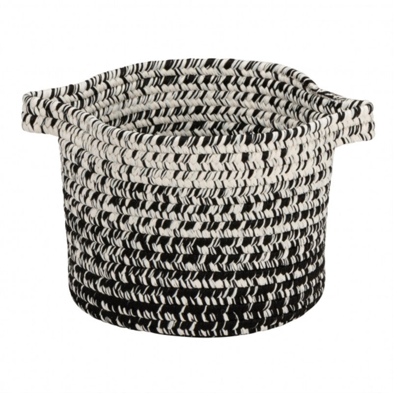 Panier en plastique Monet, H 12 po x l 12 po x P 10 po, Noir / blanc