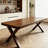Solid wood rectangular dining table-176882272