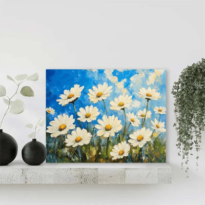 18*12 1pc Paint by Numbers Daisy Canvas Art Kit for Adults with Wooden Frame - Water-resistant Wall Decoration for Living Room, Anniversary, Bachelor& Beach Party.