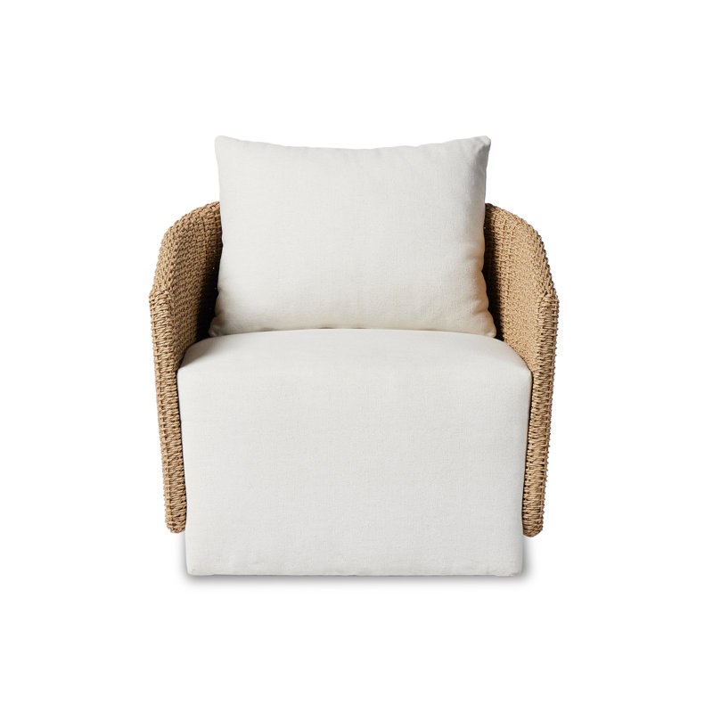 Chaise de patio pivotante avec coussins Odyn, Lin Alessi, Fausse jacinthe foncée