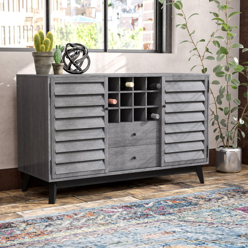 Merced Bar Cabinet, Grey Oak