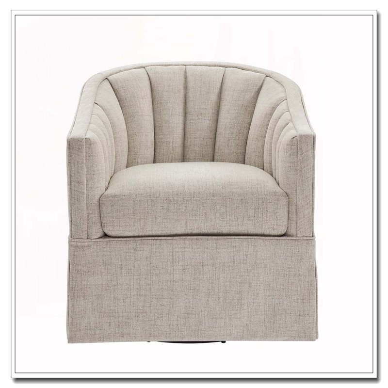 Fauteuil d'appoint pivotant à jupe, Ivoire ivoire