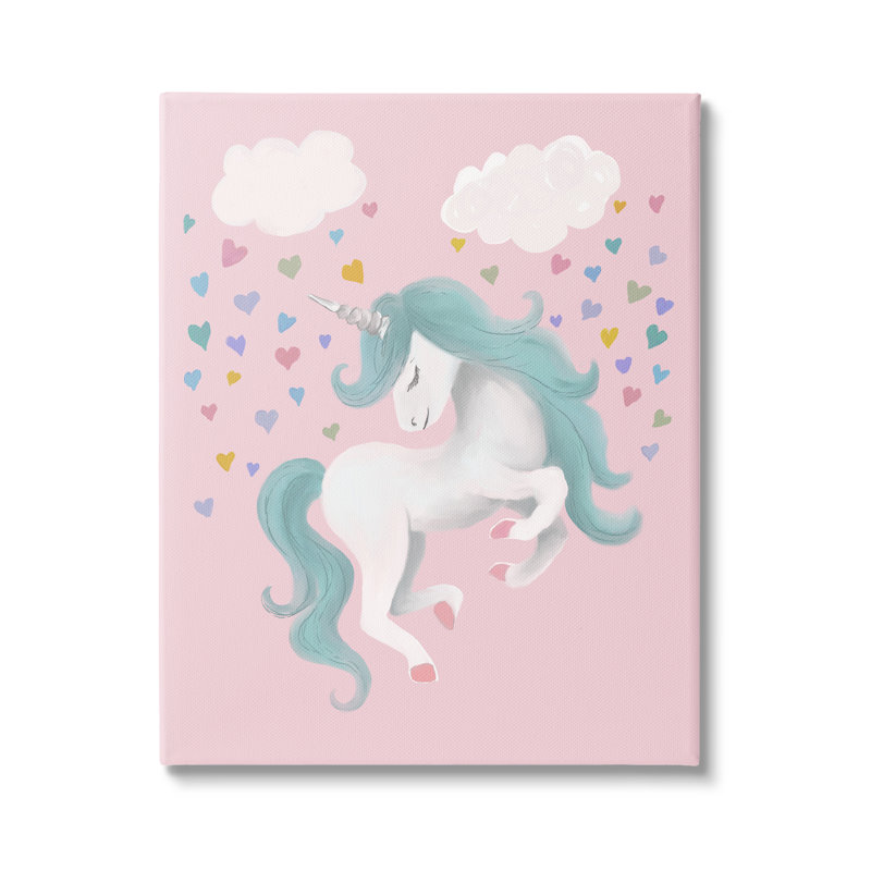 «Pink Pastel Unicorn Clouds» par Elizabeth Medley - impression, H 20 po x l 16 po x P 1,5 po, Toile tendue