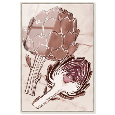 «Thistle Buds II», reproduction d'art acrylique encadrée par Art Remedy, cadre argenté, 36 x 54